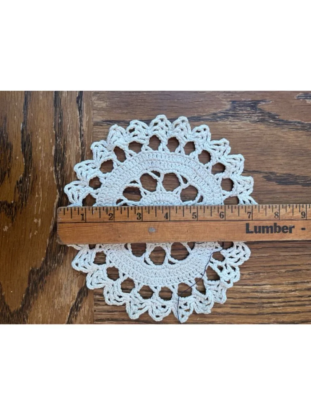 Handmade Vintage Crochet Lace Doily 7 Inches Round Cream Color Intricate Design